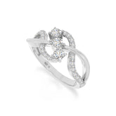 natural moissanite infinity promise rings in sterling silver